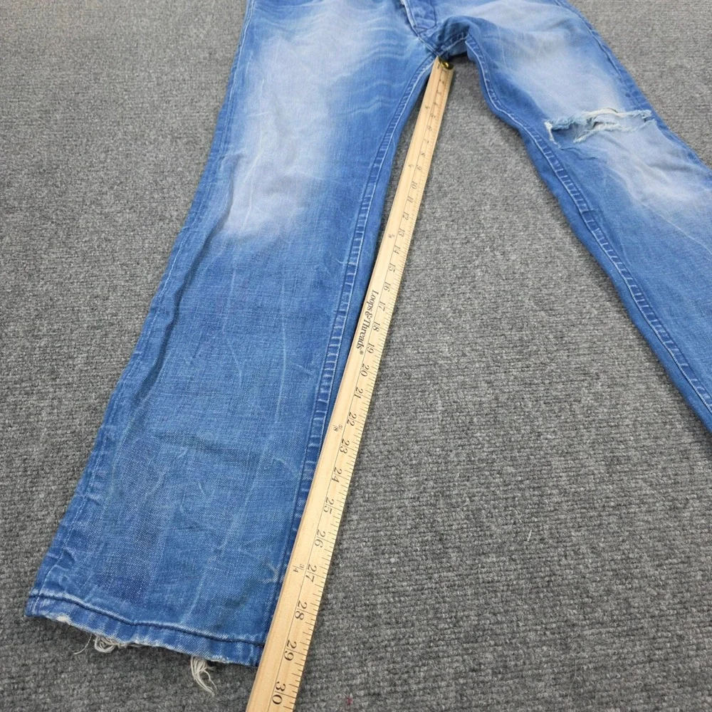 Diesel Darron 0811V Jeans Mens 29x30 Slim Tapered Distressed Light‎ Wash Denim